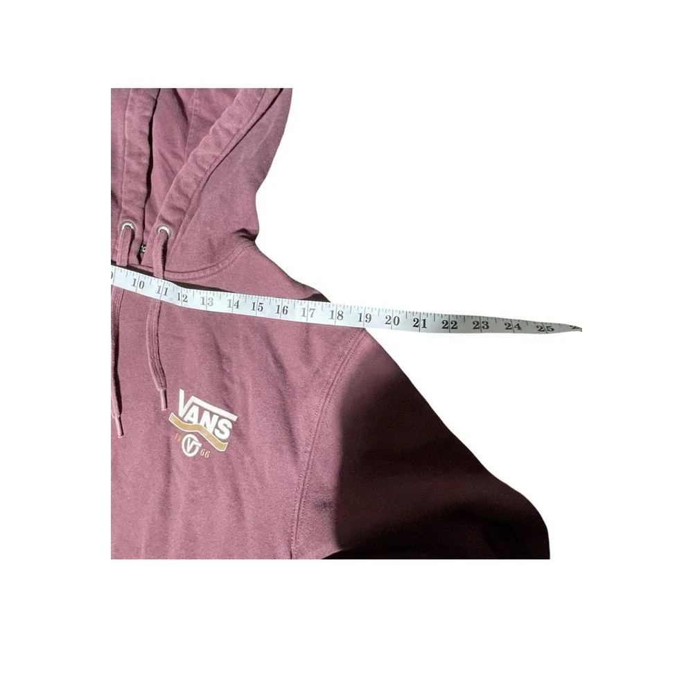 Vans Men's Hoodie Sweatshirt Medium Maroon Pullover Off The Wall Logo‎